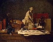 Jean Simeon Chardin Still Life with Attributes of the Arts oil painting on canvas